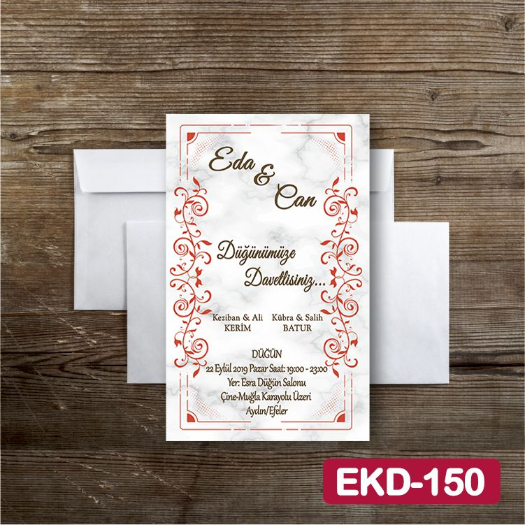 ozen-davetiye-Düğün Davetiyesi - Model No:150