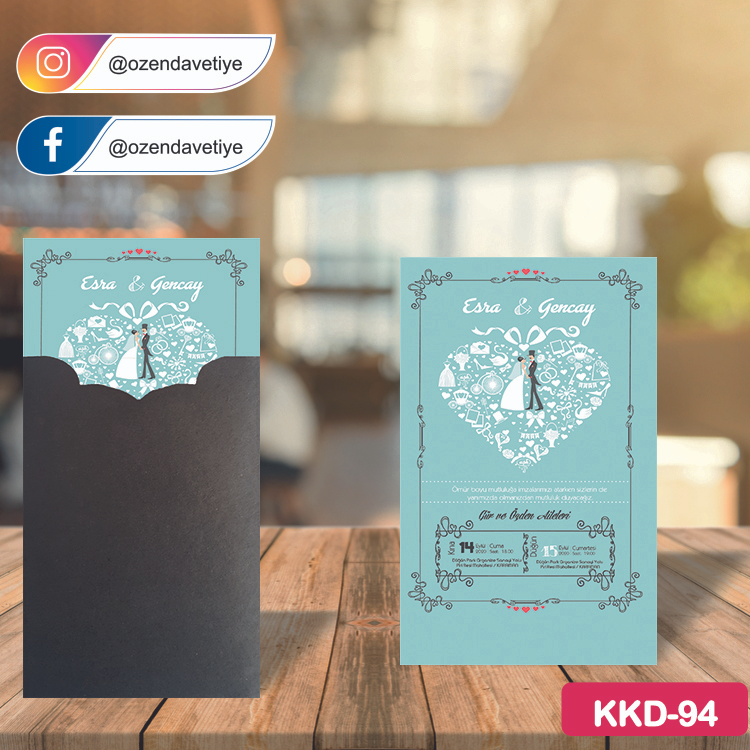 ozen-davetiye-Düğün Davetiyesi-Kahverengi Kraft Zarflı Davetiye Model No:94