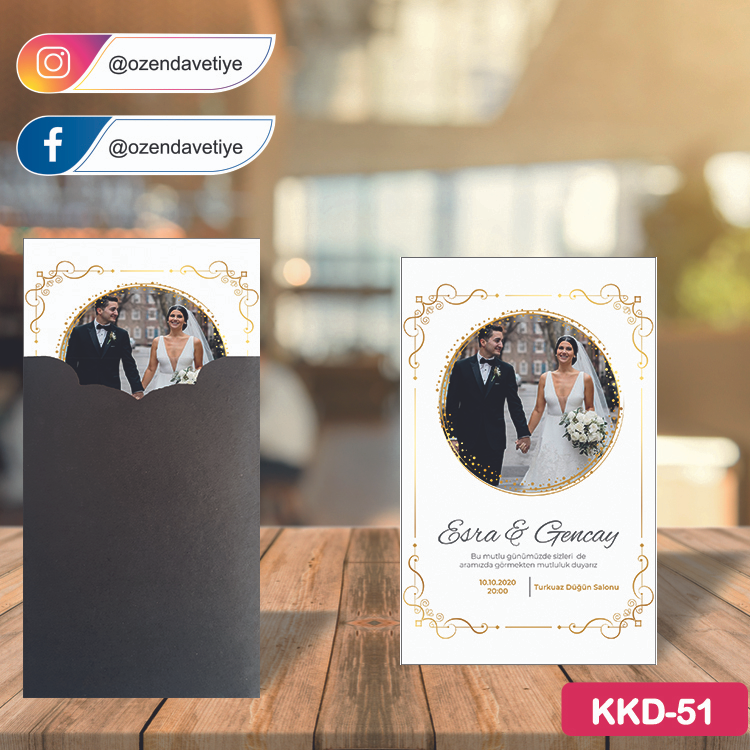 ozen-davetiye-Düğün Davetiyesi-Kahverengi Kraft Zarflı Davetiye Model No:51